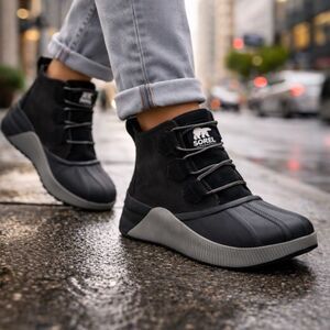 Sorel Out N About III Duck Boots Womens 11 Black Waterproof Lace-Up